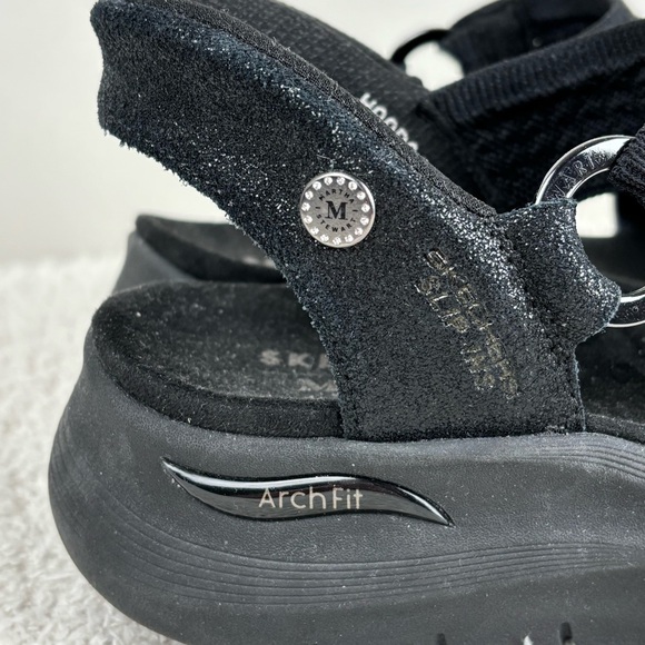 Skechers Martha Stewart's Sandal 8.5 Black Star Dust Arch Fit 2.0 Slip In Casual - Picture 2 of 16